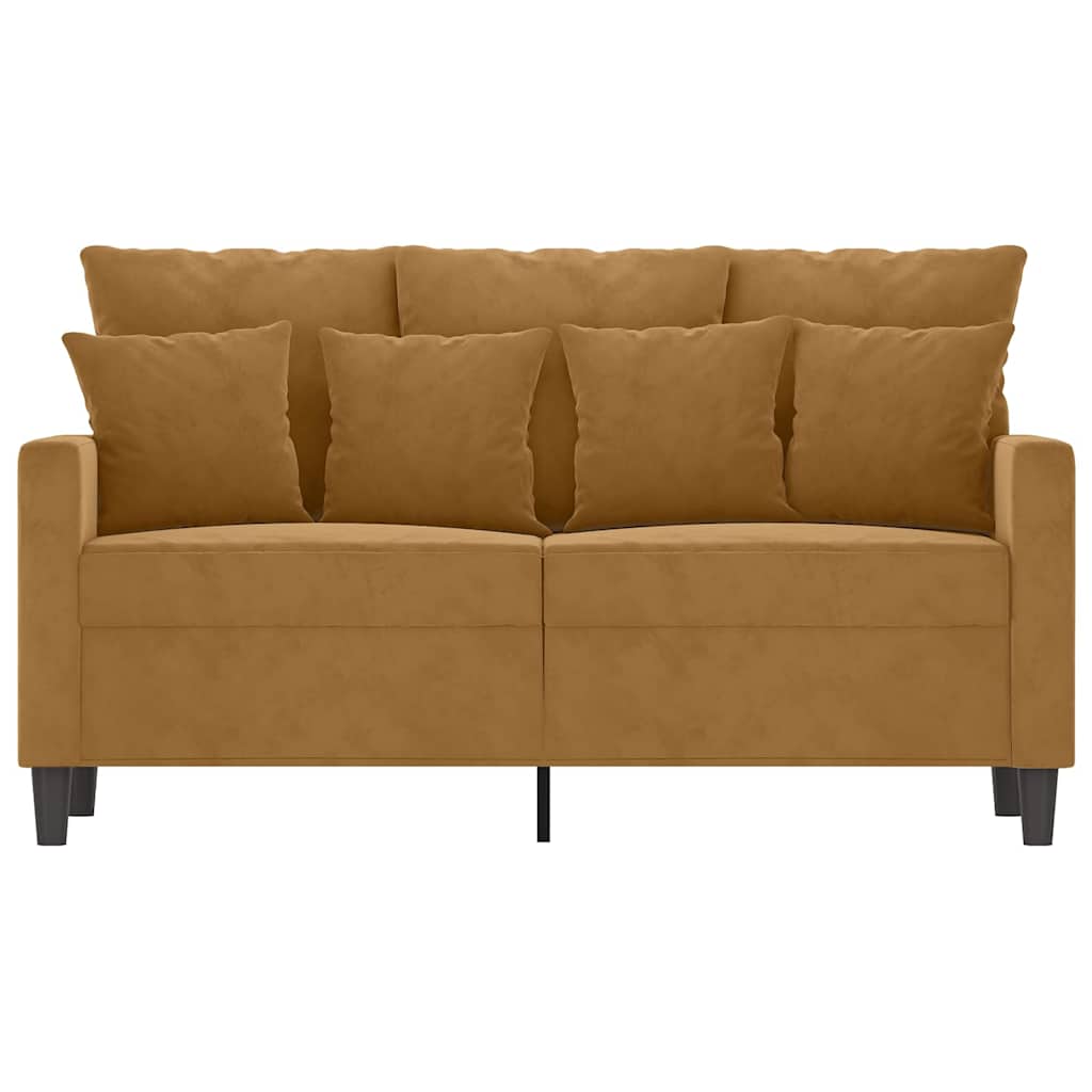 2 Seater Sofa Brown 120 cm Velvet