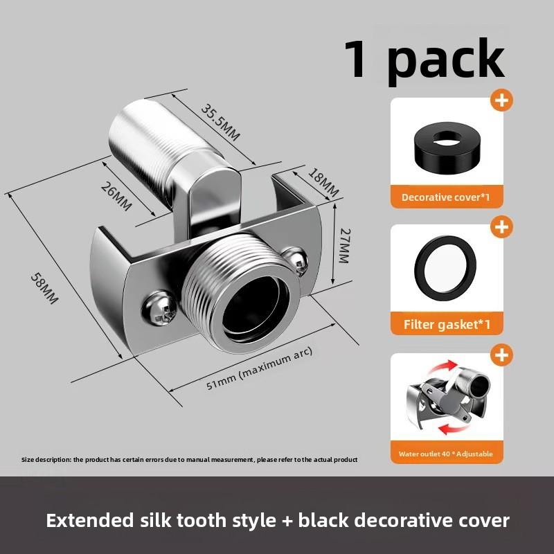 360 Degree Adjustable Faucet Angled Curved Foot Eccentric Screw Corner Tap Adapter Kitchen Faucet Accessories