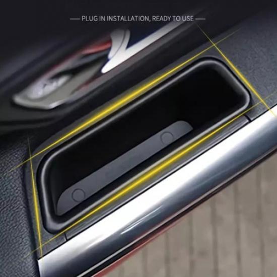 For 2015-2025 Ford Mustang ABS Black Inner Side Door Handle Storage Box Cover 2P