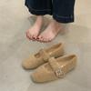 One pedal fluffy shoes women's winter outer shoes women's shoes French Mary Jane shoes plush beanie shoes flat single shoes