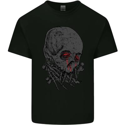 Crying Blood Skull Mens Cotton T-Shirt Tee Top