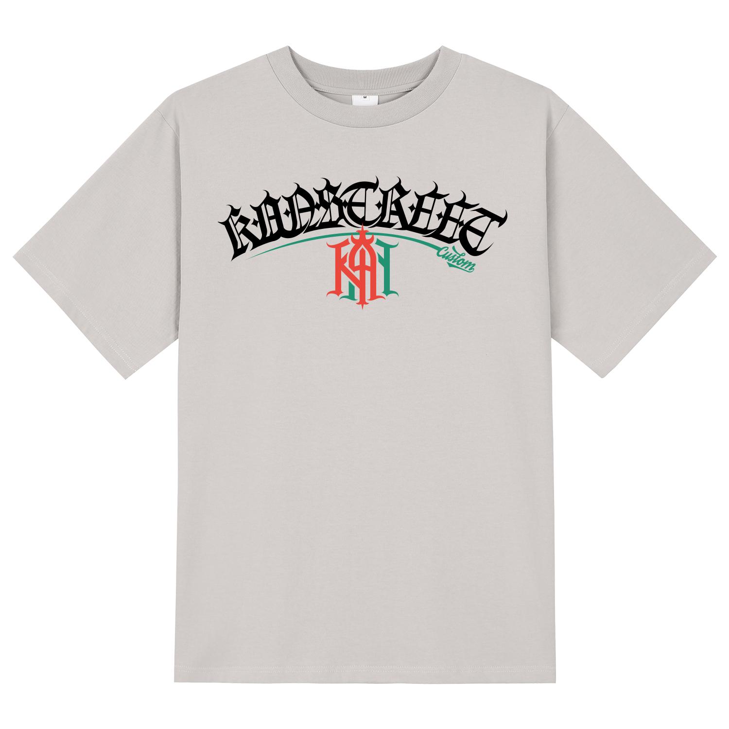 Khan 6312 Ktc0160 Lettering Khan Two-Cut Short Sleeve T-Shirt - Beige Beige/L
