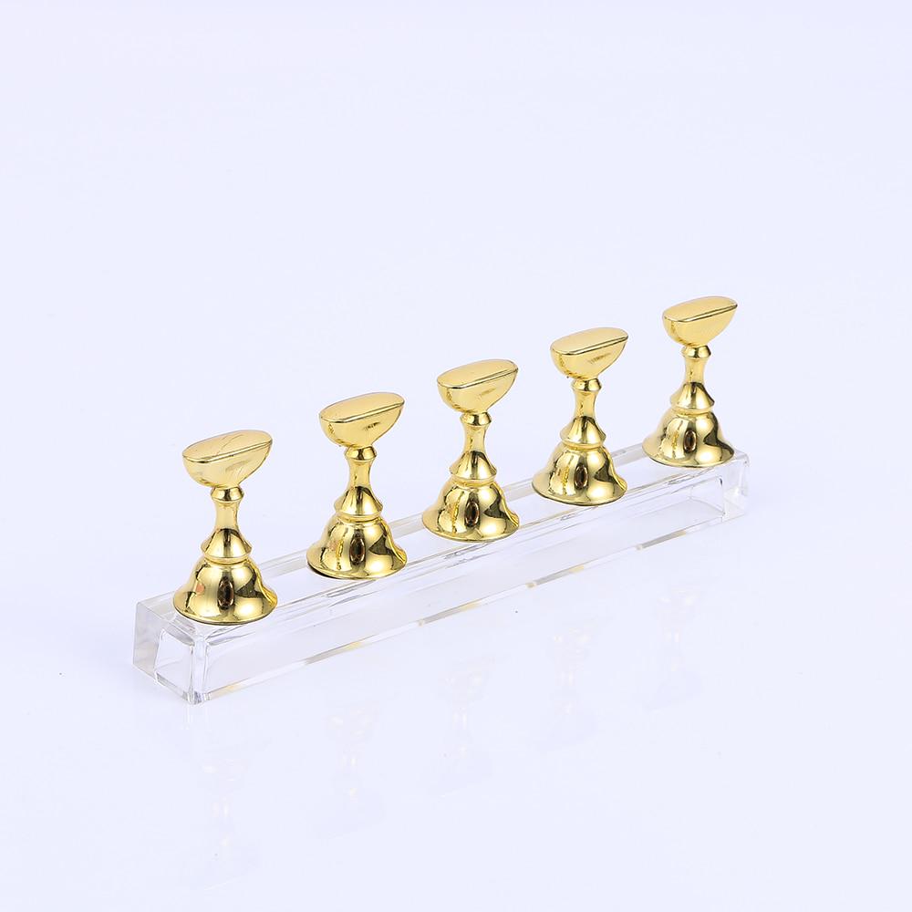 5 Pcs/set False Nail Tips Display Stand Holder Set Magnetic Clear Showing Shelf Practice Holders