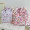Forest Style Handmade Floral Cotton Drawstring Bag Vintage Storage Pouch For Underwear Travel Organizer Pouch