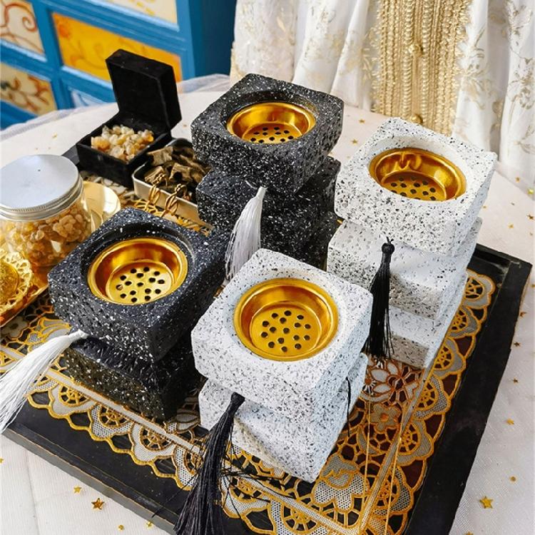 Square Layer Tassels Resins Incenses Burners Holder Stand Vintages Decoration for Study Room Bedroom Home