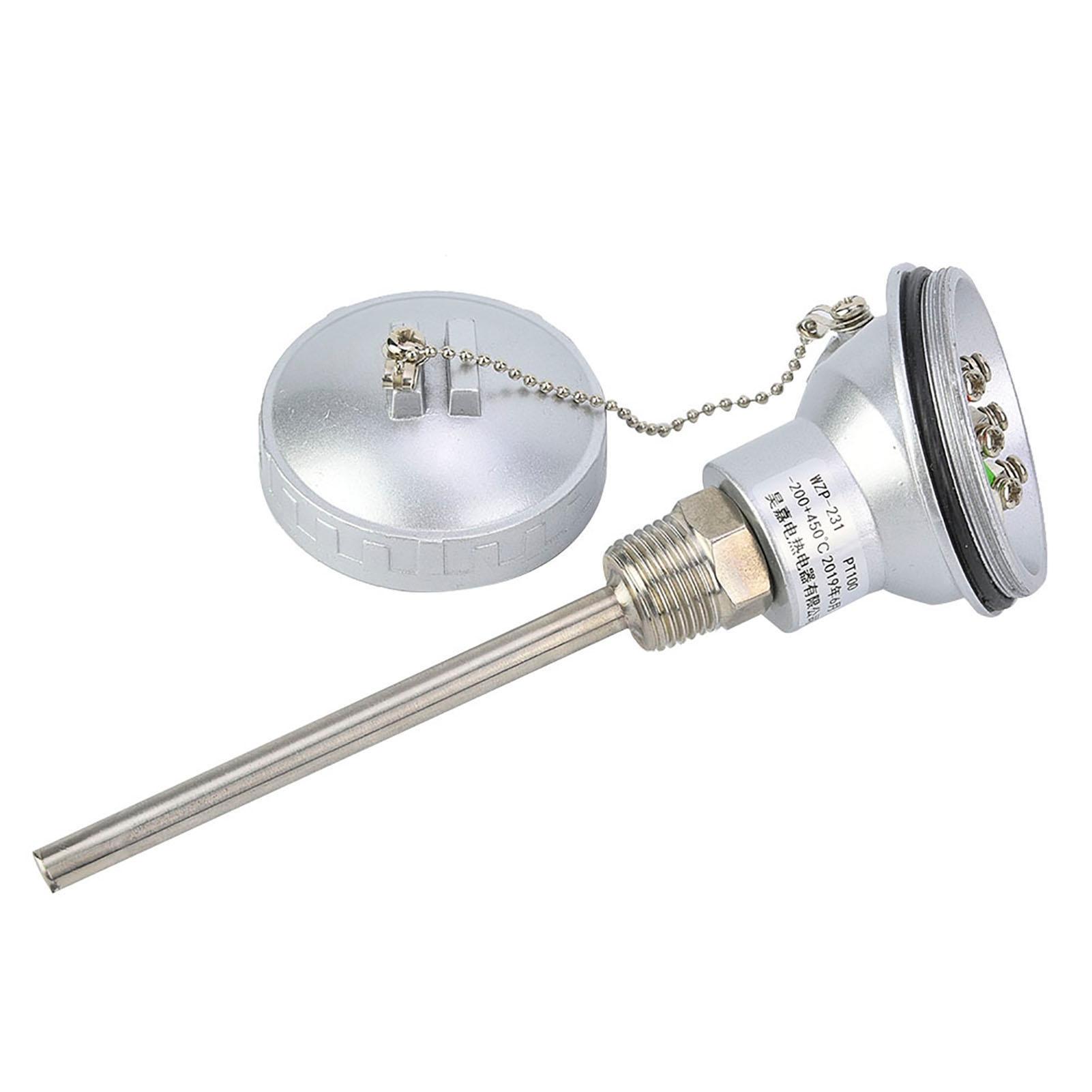 

RTD PT100 Temperature Sensor Probe 1 2 NPT Thread Thermocouple Terminal Head(PT 100mm)