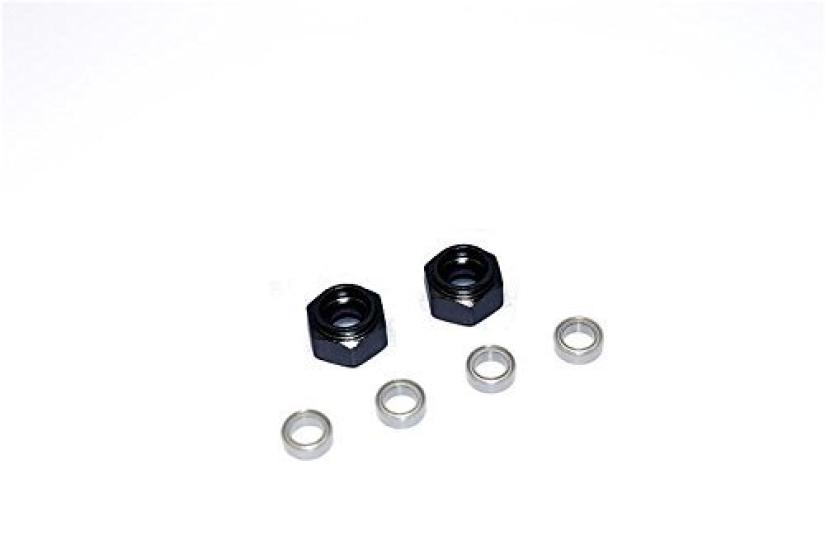 

RC Spare Parts Tamiya Upgrade Parts Aluminum Front Wheel Hex Adapter with Bearing Set Black DT-03 - 2-Piece