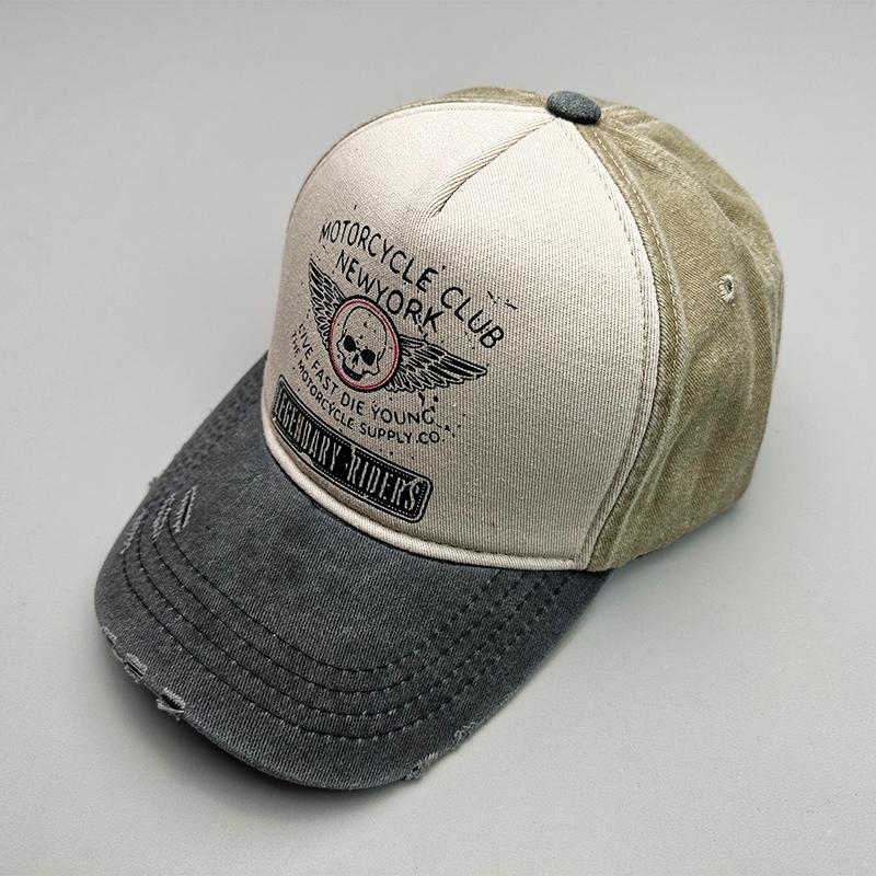 Motorcycle Sunshade Men Women Baseball Hats Cotton American Style Retro Contrasting Colors Fashion Snapback Caps Versatile New