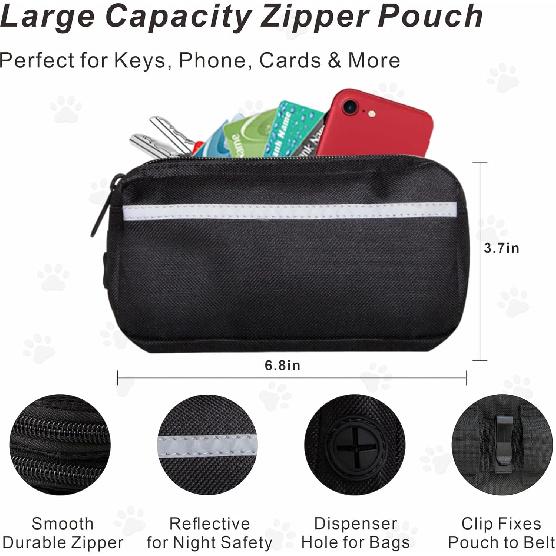 Hands-Free Dog Leash for Dogs up to 130 lbs – Heavy-Duty, Shock-Absorbing Bungee Leash with Zipper Pouch, Dual Padded Handles & Adjustable Waist