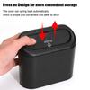 Car Flip Top Trash Can Interior Trash Storage Organizer Storage Box Black ABS Square Universal Organizer Interior Accessories