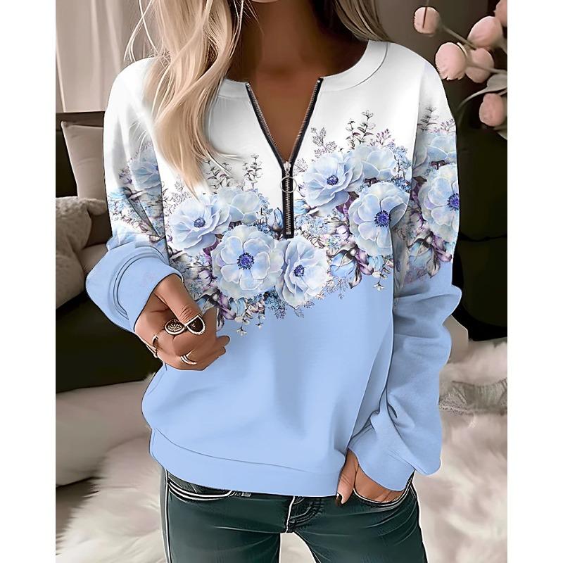 Dámské mikiny s kapucí Dámská móda Květinové mikiny s kapucí Květinová mikina mikina na zip Velká sudadera Harajuku Kabáty Elegantní