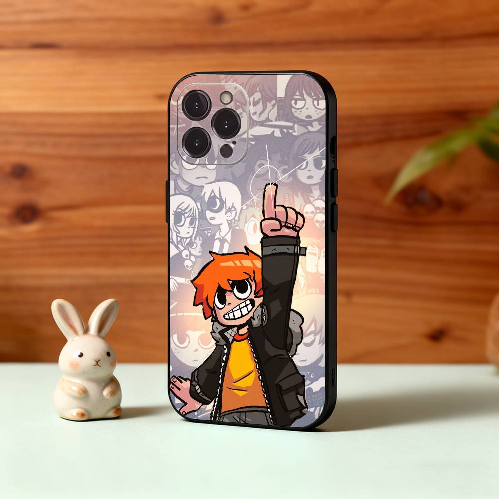 Anime S-Scott P-Pilgrim Phone Case For iPhone17,16,15,14,13,12,Plus,Pro Max, 5G Others Soft Black Cover iPhone16promax