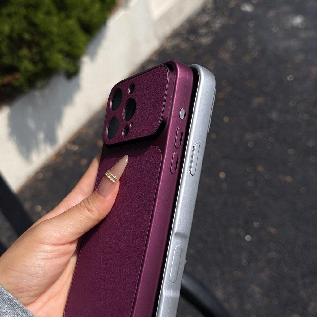 Electroplated Bumper Leather Case for OPPO A95 4G A74 5G A54 Full Big Window Camera Protector Cover