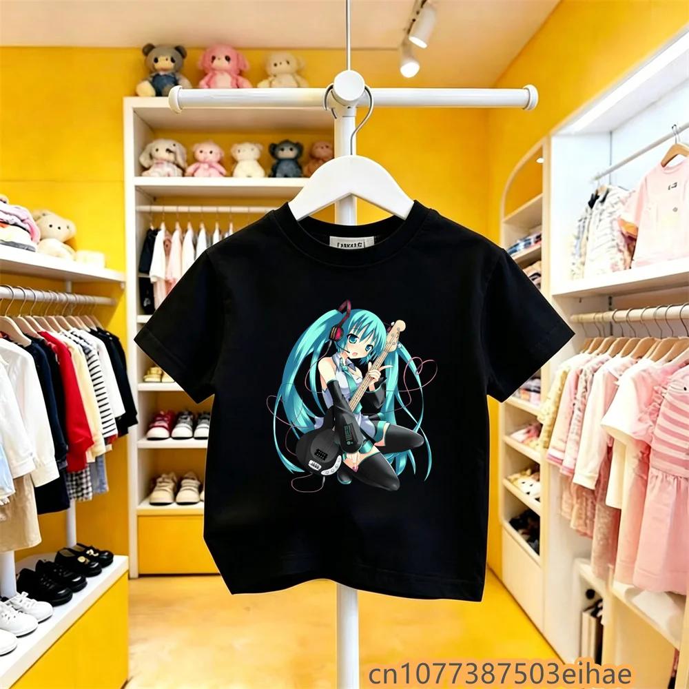Retro Classic Hatsune Miku Joint Pure Cotton Short Sleeve Anime Printed Casual Unisex TShirt Vintage Style Daily Leisure Wear