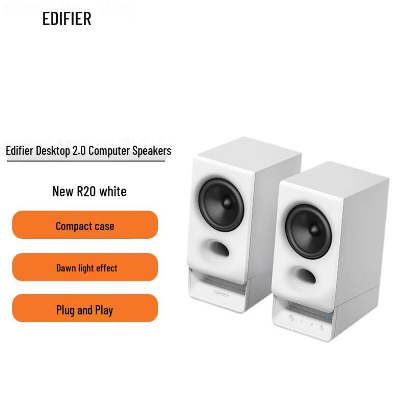 

Edifier R20 Desktop 2.0 Bluetooth Speakers with RGB Lighting CN plug (adapter included)