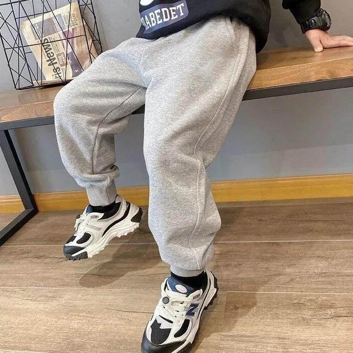 Boys' Pants Loose Casual Boys Sports Pants Autumn and Winter Plus Fleece Children's Trousers