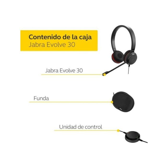 Casque - Jabra - Evolve 30 II - Filaire - Stéréo - Anti-bruit