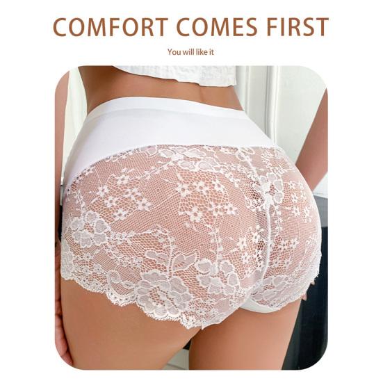 Cotton Underwear for Women Sexy Lace Stretch Hipster Panties High Waisted Seamless Soft Bikini Briefs