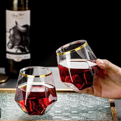 סט 32 כוסות יין מפלסטיק ללא גבעול בלתי שביר יהלום, כוסות שמפניה 12 אונקיות, כוסות שתייה שקופות חסינות ניפוץ למסיבה, בית, ברים, חתונה