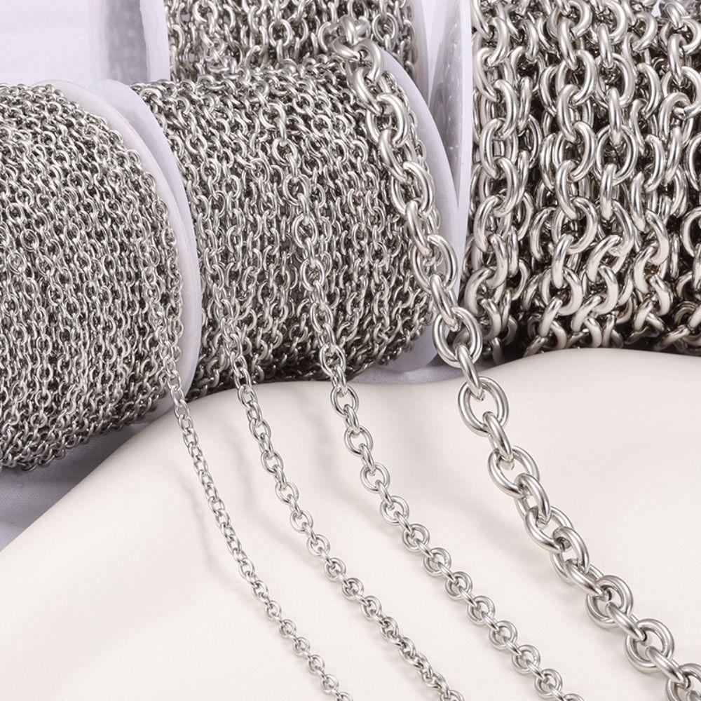 Gold Silver Cross Flat Chains DIY Jewelry Findings Jewelry Link Chains Bracelet Accessories