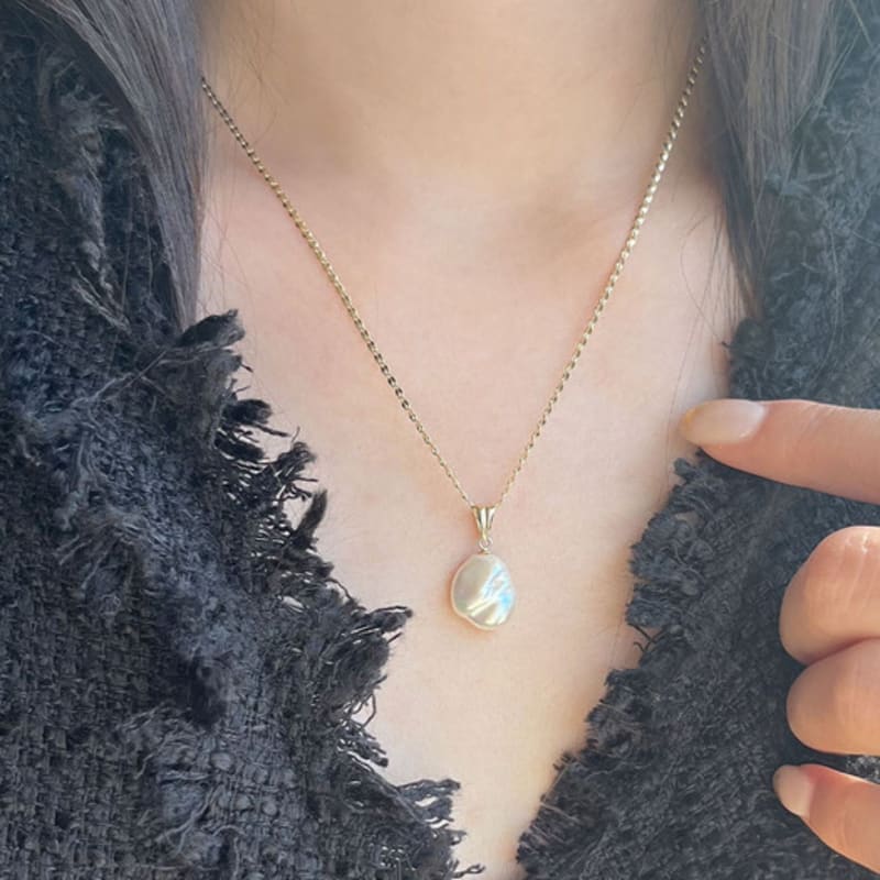 youngglow 14k baroque pearl pendant necklace