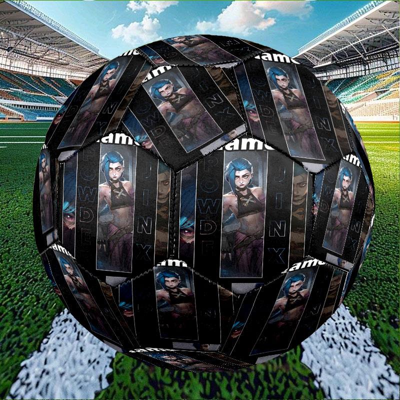 Custom Name Personalized Jinx Print Size 5 Soccer Ball Training & Match Football, for Team, Kicking, Gift for Football Enthusiasts