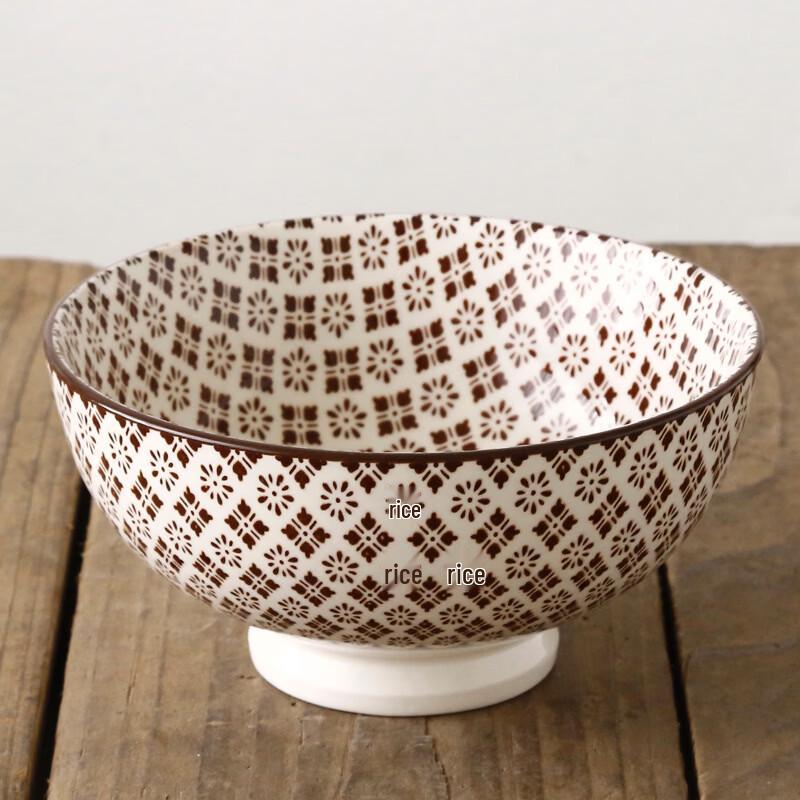 Diruien Nordic Underglaze Ceramic 6-inch Footed Bowls 2-Pack