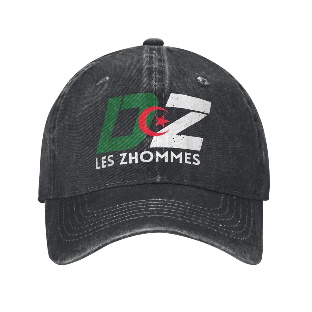 DZ Algeria Supporter Berretto da Baseball Algerino Djazair Denim Distressed Vintage Lavato Africa?Cappello Solare Arabo Unisex per Esterno Cappelli Morbidi