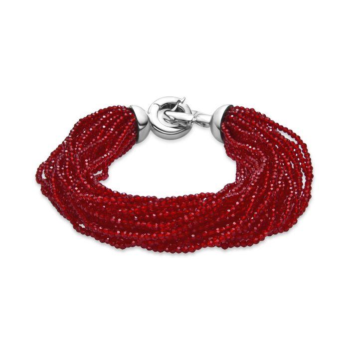 Bracelet - Luxenter - Kibak - Cristal Rouge - Plaqué Finition En Rhodium - 22,5 Cm
