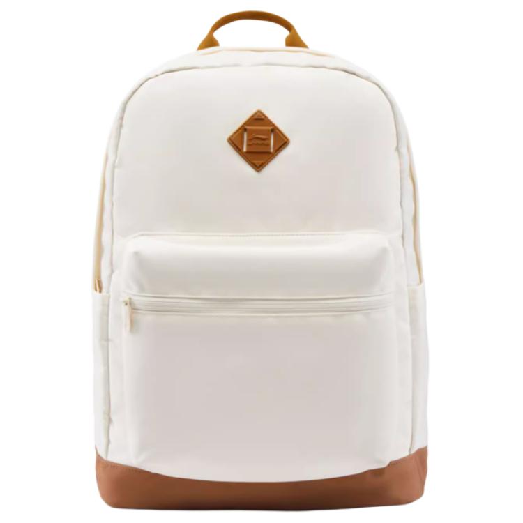 

Li-Ning Sport Lifestyle Series Brand Logo Color Block Design Polyester Backpack Unisex Backpack Eggnog-Gray Tea-Brown ABSV391-1 Eggnog Gray & Tea Brown