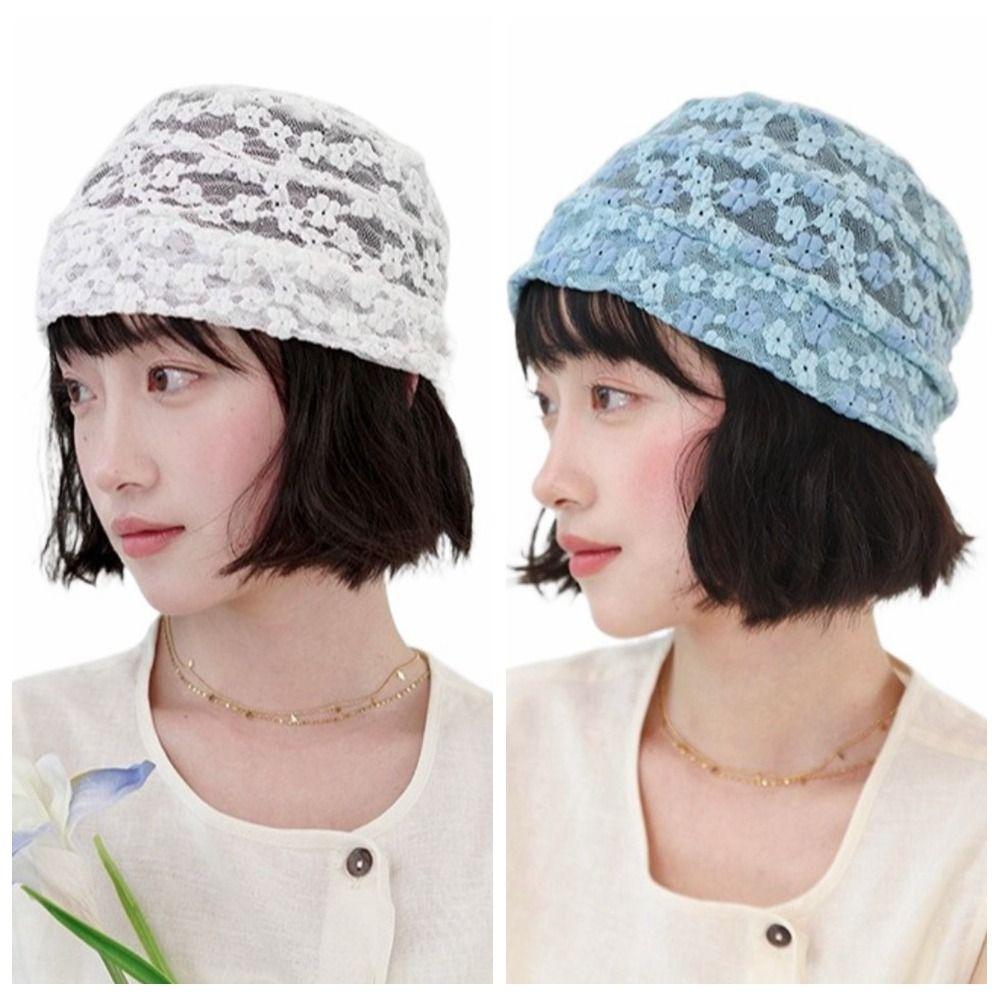 Thin Lace Pullover Hat Hollow Sunscreen Cap Sweet Beanies Hat Apparel Accessories