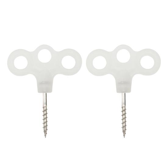 2 stk Treøye Gjenge Jordankere Kraftig Rustfritt Stål Camping Fottur Trampoline Telt Vindtett Tau Fikseringsspenne Jordspiker