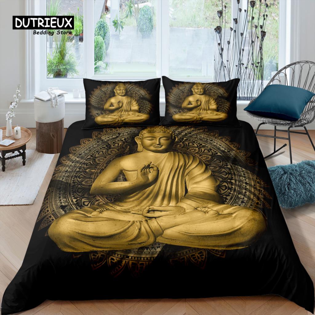 

Home Living Luxury 3D Buddha Bedding Set Girls Duvet Cover Set Pillowcase Kids Bedding Set Queen and King EU/US/AU/UK Size EU single(135x200cm)
