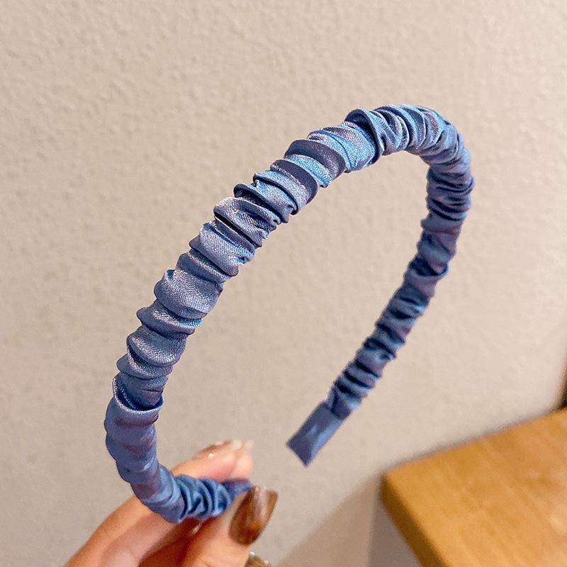 Bandeau Plissé en Satin Violet Taro d'Été – Accessoire Cheveux Élégant Polyvalent