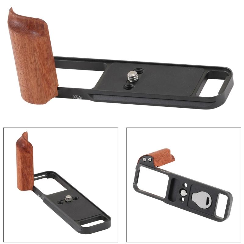 Aluminum Quick Release Plate Featuring Wood Grip and Fast Toolless Setups Secure Mounting for XE5 Photography