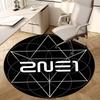 1pc Geometric Pattern Design Round Carpet, Made of Polyester,Perfect for Decorating Office Chairs, Living Rooms