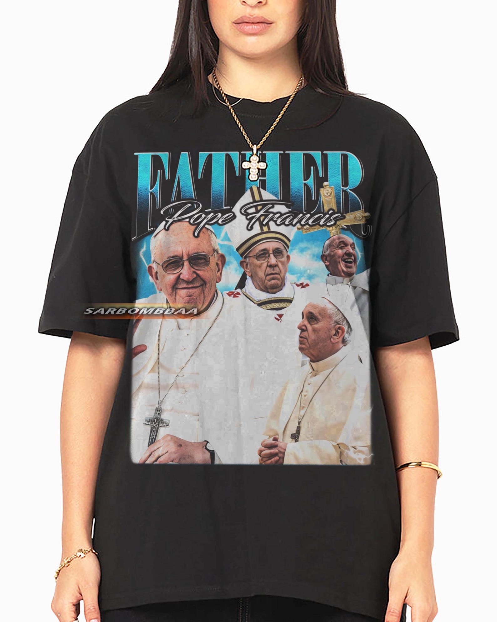 Pope Francis Graphic T-Shirt, Unisex Y2K Streetwear L