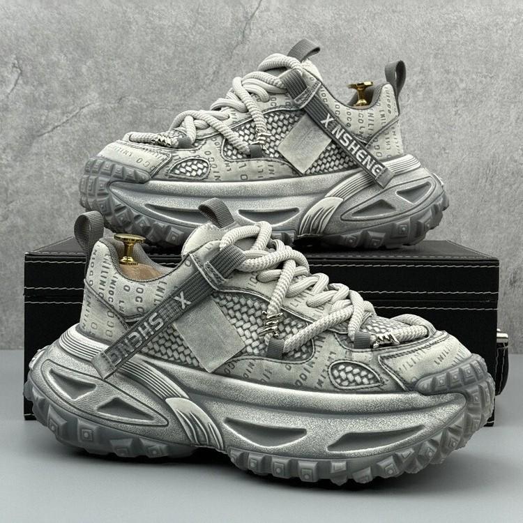 2025 European Men's High-End Trendy Dad Shoes - Autumn Casual, Height-Increasing Sports Style