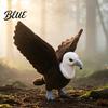 Detailed Feather Texture Toy Realistic Plush Bald Eagle Doll, Stuffed Animal with Foldable Decorative Ornament Wings, Lifelike Bird Plushie