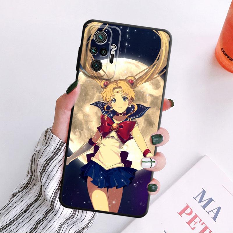 Husa de telefon pentru Redmi Note 9 11S 9S 11T 11 Pro 8T 10 Lite 7 10S 8 Husa moale TPU rezistenta la socuri Anime japonez Kawaii Sea Moon