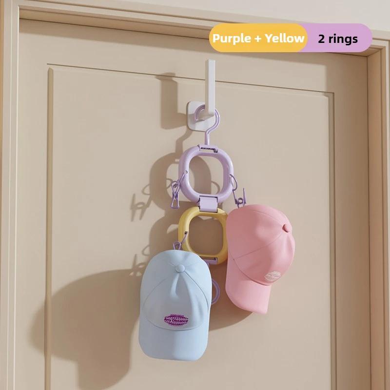 

Multifunctional Over-The-Door Hat Organizer Space-Efficient Hanging Rack with Clips To Store Baseball/Duckbill Caps