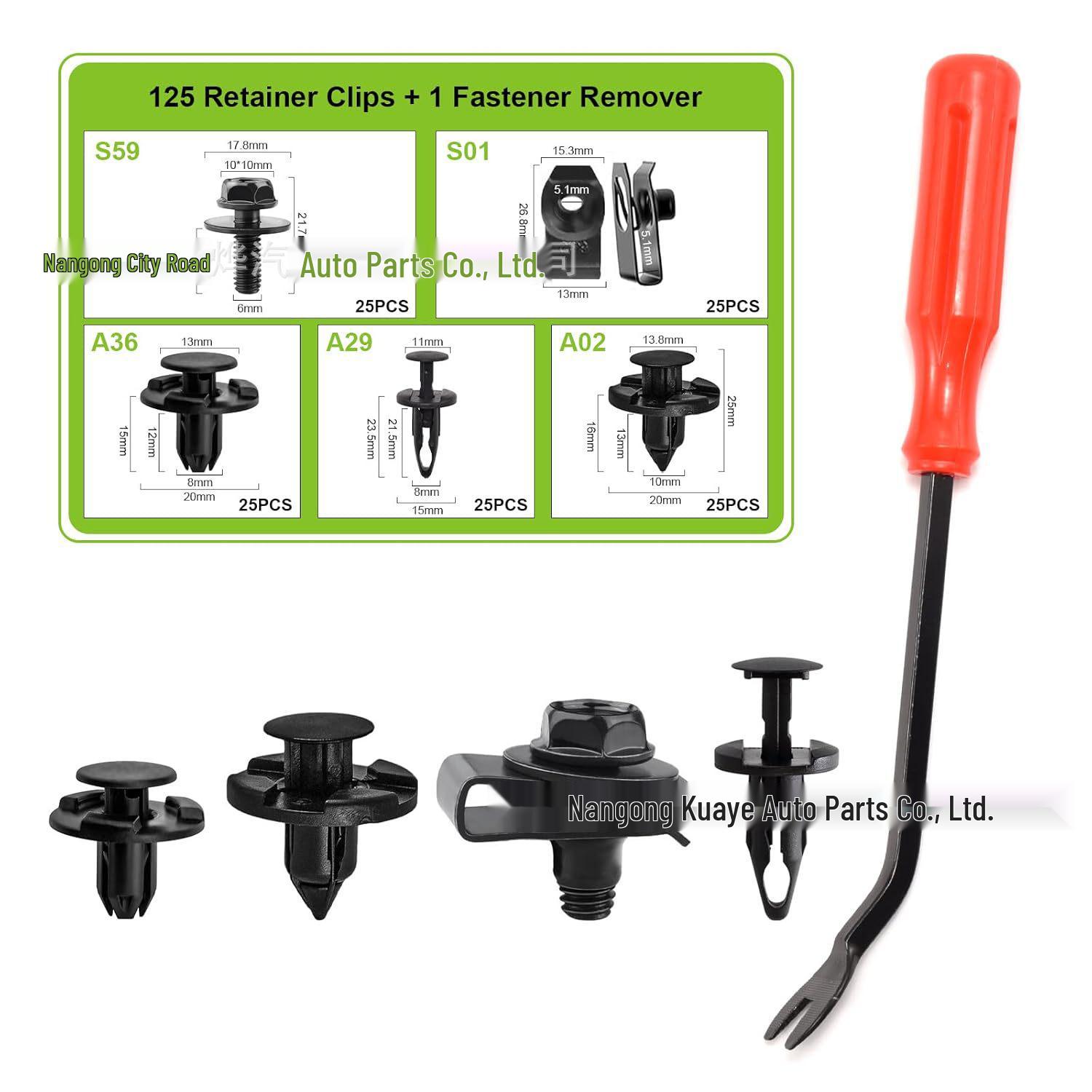 125pcs Universal Bumper & Fender Clips for Honda & Toyota