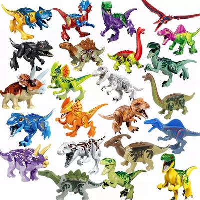 8PCS Dinosaurs Tyrannosaurus Rex Wyvern Velociraptor Stegosaurus Model Building Blocks Toys for Children Dinosaur Bricks Figures Toy