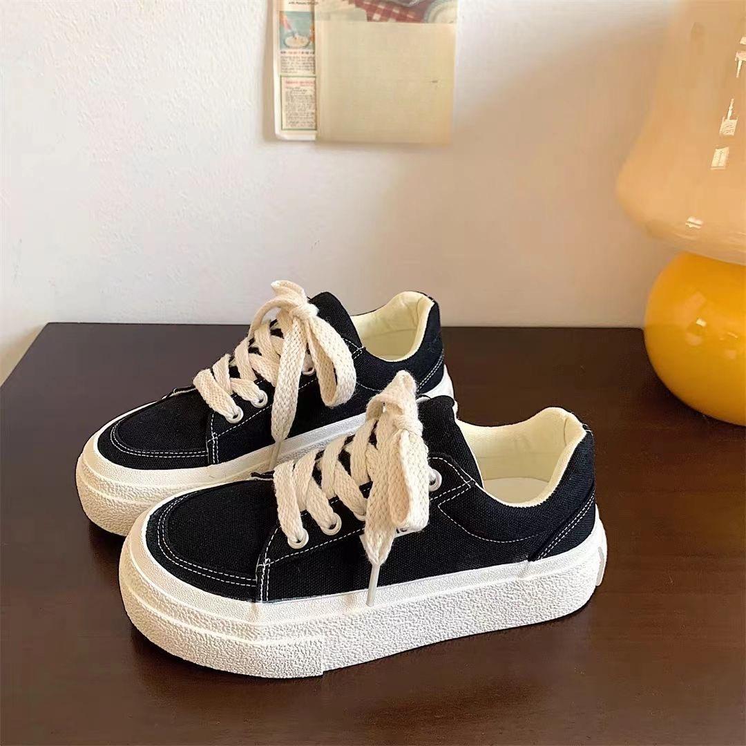 

Белые парусиновые туфли женские новые весенне-летние универсальные туфли для скейтбординга с плоской подошвой 40 чёрный