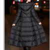 Women Long Puffer Coat Jacket Hooded Padded Quilted Parka Outerwear Winter Warmer