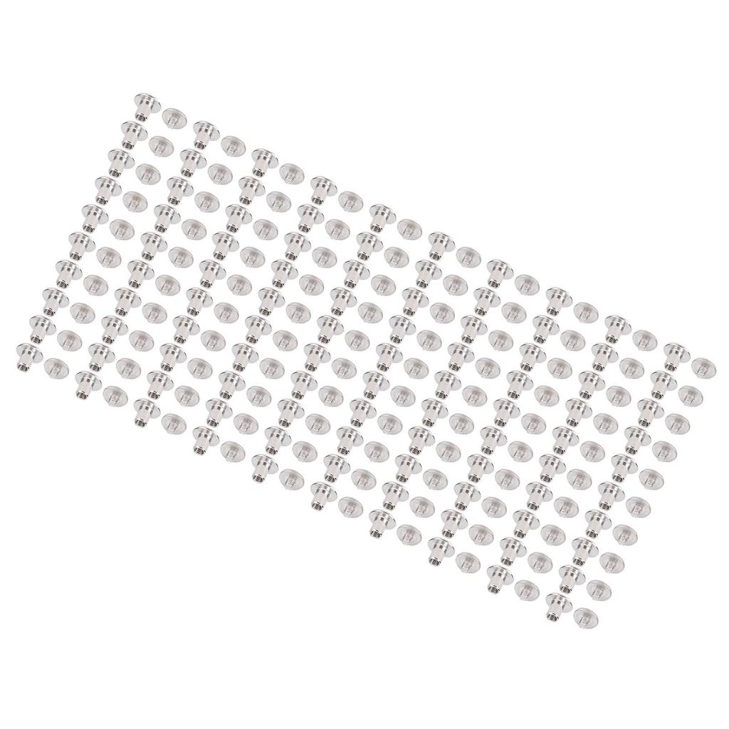 100 par 0,16x0,35x0,33 cala Zestaw nitów skórzanych M3 Nity i śruby ze stali nierdzewnej z okrągłym płaskim łbem