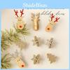 Holiday Tree Ornaments Wooden Decor With Snowflake Reindeer For Gift Christmas