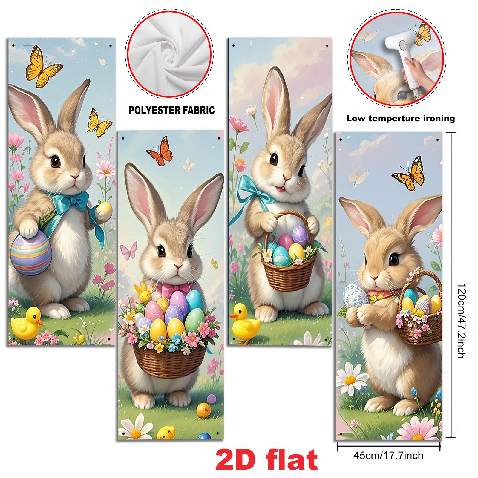 Новый набор садовых флагов на Пасху - Весенний декоративный баннер 45x120 cm