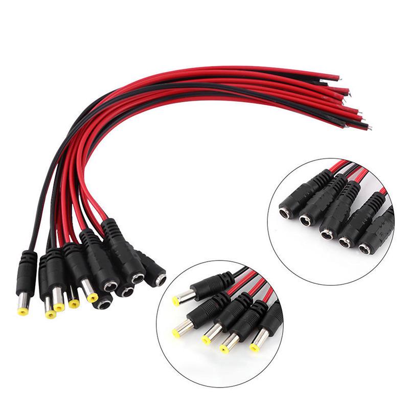 10 ks 5,5x2,1 mm samec + samice stejnosměrný napájecí konektor jack konektor kabel 12V