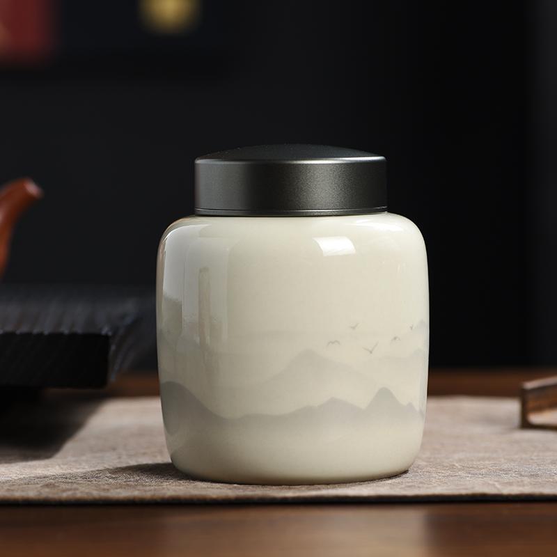 Creative Portable Mini Tea Jar Double-Layer Tin Lid Sealed Moisture-Proof Storage Pot Art Retro Decorative Jar Home Decor Craft